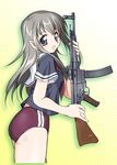  amraam120c assault_rifle buruma gun original pointy_ears rifle school_uniform serafuku solo stg44 weapon 