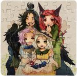  animal_ears bad_id bad_pixiv_id black_hair cat_ears extra_ears food forehead fruit grapes green_eyes grey_hair heart jigsaw_puzzle kaenbyou_rin komeiji_koishi komeiji_satori multiple_girls pink_hair purple_eyes puzzle red_eyes red_hair reiuji_utsuho ruto_(petatann) third_eye touhou wings 