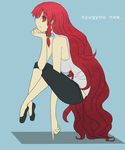  bakuya balancing hong_meiling jpeg_artifacts long_hair red_eyes red_hair romaji solo touhou translated very_long_hair 