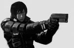  artist_request blame! cyberpunk graviton_beam_emitter greyscale gun handgun killy male_focus monochrome pistol solo weapon 