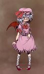  asakawa_remon bat_wings blue_hair blush hat mary_janes pigeon-toed red_eyes remilia_scarlet shoes short_hair solo tears touhou wings 