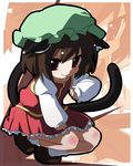  animal_ears cat_ears chen hat oka_(bananashoe) solo tail touhou 