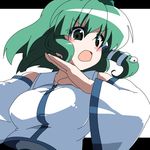  bangs green_eyes green_hair kochiya_sanae oka_(bananashoe) solo touhou 