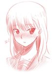  anegasaki_nene bad_id bad_pixiv_id blush face lineart love_plus mole mole_under_eye monochrome pink school_uniform serafuku simple_background sketch solo white_background zpolice 