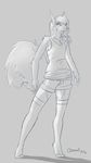  2014 action ami anthro clothed clothing cute female happy knee_socks legwear mammal oonami paws pose rodent shirt shorts sketch smile socks solo squirrel tank_top thigh_highs 