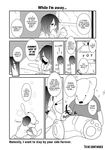  anthro canine clothing comic english_text female fur human lila_(kashiwagi_aki) male mammal monochrome sick teddy_bear text toy translated wolf yakantuzura young zinovy 野干ツヅラ@ﾃｨｱ 