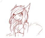  2015 ami anthro big_tail bikini bra cheek_tuft clothed clothing collar cute ear_tuft female fur happy mammal oonami raised_tail rodent sketch slim small smile swimsuit tuft underwear 