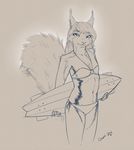 2014 anthro bikini bra breasts chest_tuft clothed clothing cute ear_tuft female fur longboard looking_at_viewer panties side-tie_panties skateboard small small_breasts swimsuit tuft underwear 