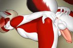  2015 absurd_res anthro anus balls canine circumcised claws erection fox fur hair hardyboy hi_res humanoid_penis looking_at_viewer looking_back male mammal nude penis red_eyes red_fur red_hair short_hair smile solo spread_anus spreading white_fur white_hair white_nose 