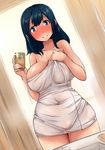  adapted_object ayuayu_(shouyu_no_sato) blush breasts cellphone cleavage curvy flight_deck kantai_collection large_breasts looking_at_viewer mirror phone see-through self_shot smile solo souryuu_(kantai_collection) 