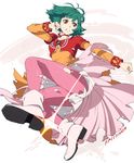  absurdres bad_id bad_twitter_id brown_eyes choker farah_oersted green_hair highres pantyhose red_choker skirt solo tales_of_(series) tales_of_eternia torn_clothes torn_legwear umishima_senbon 