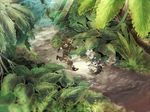  animal_print blonde_hair jungle kutta nature riki_(xenoblade) running sandals scenery shulk tiger_print vest xenoblade_(series) xenoblade_1 