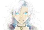  alvis blue_eyes collar glowing glowing_eyes kutta male_focus silver_hair solo tan white_hair xenoblade_(series) xenoblade_1 