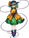  full_body green_eyes green_hair harukawa_moe hat heart komeiji_koishi long_sleeves looking_at_viewer official_art open_mouth shirt shoes short_hair skirt solo standing third_eye touhou transparent_background urban_legend_in_limbo wide_sleeves 