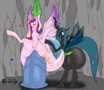  2015 anal anal_penetration big_butt butt captured changeling da_goddamn_batguy equine female feral forced friendship_is_magic horn huge_butt hyper hyper_butt hyper_dildo mammal my_little_pony penetration princess_cadance_(mlp) pussy queen_chrysalis_(mlp) winged_unicorn wings 