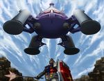  adzam cloud clouds gundam ishida_baru mecha mobile_suit_gundam rx-78-2 shield sky turret weapon 