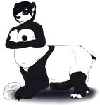  2015 animal_genitalia anthro bear black_hair breasts chubby crossed_arms dickgirl hair horsecock intersex mammal mild_hyper mistresssable mitsuko nipples overweight panda penis smile taur 