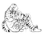  2012 anthro balls barefoot biceps big_muscles cum dripping erection feline fur grasp half-closed_eyes hand_on_penis jaguar leopard male mammal manly masturbation monochrome muscles nude open_mouth orgasm penis precum ripped rosettes sitting solo spots stripes taoren tiger toned 