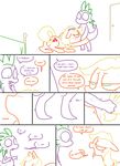  applejack_(mlp) applejack_season blush comic dialogue dragon drooling english_text equine fellatio friendship_is_magic horse in_heat interspecies male/female mammal my_little_pony orgasm pony scalie sex spike_(mlp) swallowing sweat text the_weaver tongue tongue_out wide_eyed 