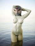  anthro avian barn_owl bird breasts female guardians_of_ga&#039;hoole nipples nude nyra owl pussy solo water 