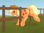  2015 anatomically_correct anus applejack_(mlp) butt earth_pony equine female feral friendship_is_magic horse mammal my_little_pony pony pussy ratofdrawn solo 