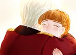  1girl aldnoah.zero bad_id bad_pixiv_id braid brown_hair closed_eyes crying eddelrittuo epaulettes hug jacket jowell_she slaine_troyard 