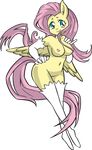  alpha_channel anthro anthrofied areola arm_warmers breasts clothing congee-painting equine female fluttershy_(mlp) friendship_is_magic fur gloves hair horse inner_ear_fluff legwear looking_at_viewer mammal my_little_pony nipples nude pink_hair plain_background pony smile solo thigh_highs transparent_background wings yellow_fur 