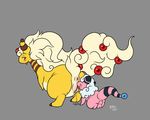  ampharos anus balls blush clitoris cunnilingus duo eyes_closed female flaaffy hair larger_female male male/female mega_ampharos mega_evolution nintendo oral plain_background pok&eacute;mon pussy pussy_juice rikuaoshi sex size_difference tongue tongue_out vaginal video_games 