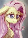  chest_tuft equine female fluttershy_(mlp) friendship_is_magic fur hair half-closed_eyes hi_res horse mammal my_little_pony pink_hair pony sad simple_background solo teeth tuft wildhound yellow_fur 