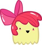  apple_bloom_(mlp) blush female friendship_is_magic hair highlights jello jelly looking_at_viewer my_little_pony open_mouth pac-man_(series) ribbons smile solo video_games what_has_science_done young 