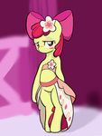  2015 apple_bloom_(mlp) blush clothing cub cute dress earth_pony equine female feral friendship_is_magic hair horse looking_at_viewer mammal my_little_pony pony red_hair seidouryu smile solo young 