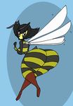  anthro arthropod bee big_butt black_hair butt da-fuze female hair huge_butt insect solo wings yellow_skin 