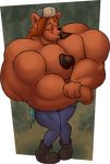  biceps big_breasts big_muscles breastfeeding breasts canine clothed clothing female flexing gravity_falls half-dressed hyper hyper_muscles mammal muscles muscular_female nipples rubberskunktoo squeezing sucking topless wendy were werewolf wolf 