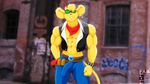  2011 abs alien antennae anthro bandanna belt biceps big_muscles biker_mice_from_mars black_nose bulge clothed clothing ear_piercing eyewear fabfelipe fur jacket lying male mammal mouse muscles neckerchief open_shirt pants pecs penis piercing pinup pose red_eyes rodent shirt solo standing sunglasses teeth throttle toned yellow_fur 