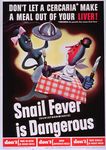  1945 anthro apron breasts cercaria drooling duo english_text female fork government_printing_office knife male parasite poster propaganda saliva schistosomiasis smile snail_fever text tongue unknown_artist waiter 