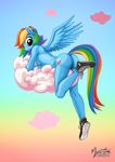  2015 anthro breasts butt clothing equine female footwear friendship_is_magic mammal my_little_pony mysticalpha pegasus pussy rainbow_dash_(mlp) shoes side_boob small_breasts sneakers solo wings 