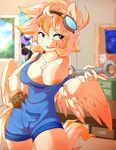  2015 anthro areola big_breasts breasts cleavage clothed clothing equine erect_nipples fan_character female hi_res mammal my_little_pony nipple_slip nipples pegasus rainbowscreen solo wings 