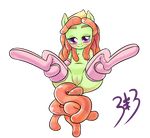  2015 blush congee-painting dreadlocks earth_pony equine female feral friendship_is_magic fur green_fur horse looking_at_viewer mammal my_little_pony pony presenting purple_eyes pussy smile solo spread_legs spreading tree_hugger_(mlp) 
