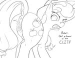  2015 anus applejack_(mlp) black_and_white butt clitoris cutie_mark dialogue dock duo earth_pony english_text equine eyes_closed female female/female feral friendship_is_magic hair horse long_hair macro mammal micro monochrome my_little_pony open_mouth pinkie_pie_(mlp) pony pussy sugahbite text 