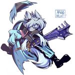  clothing dust:_an_elysian_tail dust_(character) majmajor male plain_background solo sword weapon white_background 