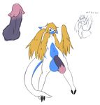  2015 anthro avian balls big_balls claws dragon erection feathers hair honky_kat huge_balls hyper hyper_balls hyper_penis looking_at_viewer male nude penis plain_background solo text wings wyvern 