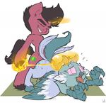  ahegao ambiguous_gender atryl cum duo equine hippogryph horse magic male mammal my_little_pony pony sex tongue 