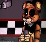  animatronic bear bow_tie five_nights_at_freddy&#039;s freddy_(fnaf) machine mammal mechanical robot solo teeth toy-bonnie video_games 