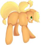  alpha_channel angry anus applejack_(mlp) blonde_hair blush clitoris cutie_mark cycloned equine female freckles friendship_is_magic fur hair half-closed_eyes horse looking_at_viewer mammal my_little_pony orange_fur plain_background pony pussy pussy_juice solo teeth transparent_background 