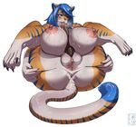  anthro anus autofellatio balls big_breasts blue_hair breast_squish breasts butt cum cum_in_mouth cum_inside cum_on_breasts cum_on_face erection feline green_eyes hair herm huge_breasts intersex lactating mammal masturbation milk nipples okatimati oral penis pussy pussy_juice sex solo spread_legs spreading sweat titfuck tongue tongue_out victoria 