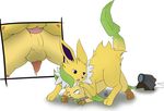  all_fours anal anal_penetration ass_up backsack balls butt camera close-up crouching cutaway digital_media_(artwork) doggystyle dripping duo eeveelution erection feral from_behind jolteon leafeon looking_back male male/male nintendo one_eye_closed open_mouth penetration penis perineum pok&eacute;mon precum quadruped raised_tail recording redras_shoru sex signature straining tears video_camera video_games 
