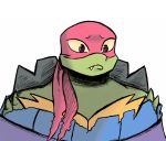  2018 anthro bandanna clothed clothing fangs frown inkyfrog male mask raphael_(tmnt) red_eyes reptile rise_of_the_teenage_mutant_ninja_turtles scalie shell simple_background solo spikes sweater teenage_mutant_ninja_turtles torn_clothing turtle white_background 