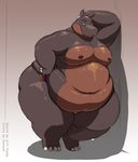  chubby clothing gillpanda hippopotamus julian kazecat male mammal moobs navel obese overweight pose shiny solo thong 
