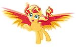  2015 absurd_res alpha_channel cutie_mark equestria_girls equine female hair hi_res horn mammal my_little_pony plain_background red_hair solo sparkles sunset_shimmer_(eg) theshadowstone transparent_background unicorn wings 
