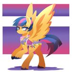  cutie_mark equine female fur hair hi_res kilala97 mammal multicolored_hair my_little_pony orange_fur pegasus plain_background solo starburst wings 